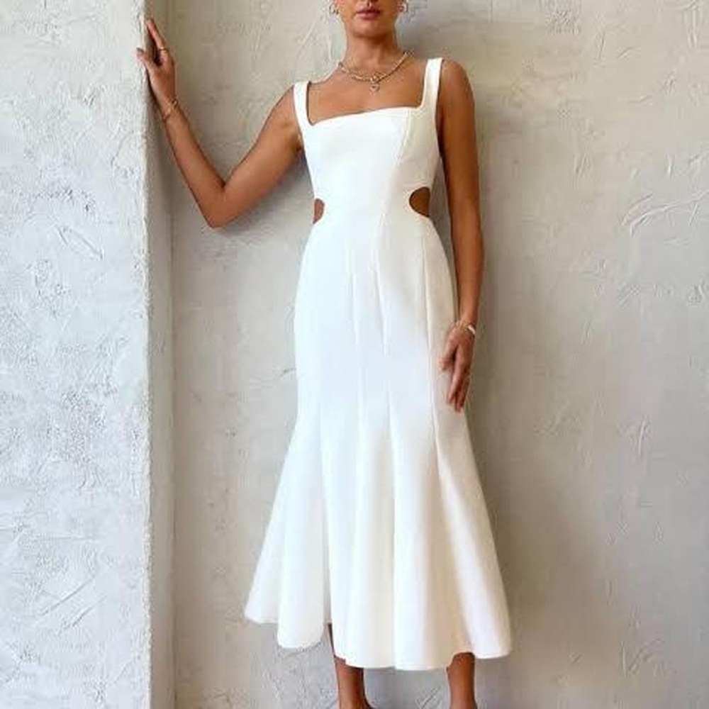 Acler Paracombe White Midi Dress Altered